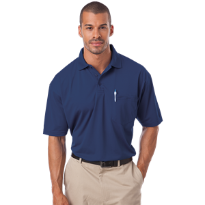 ADULT IL-50 POCKETED POLO  -  NAVY SMALL SOLID