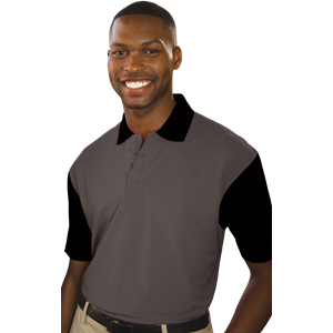MENS IL-50 COLOR BLOCK POLO  -  GRAPHITE 2 EXTRA LARGE SOLID