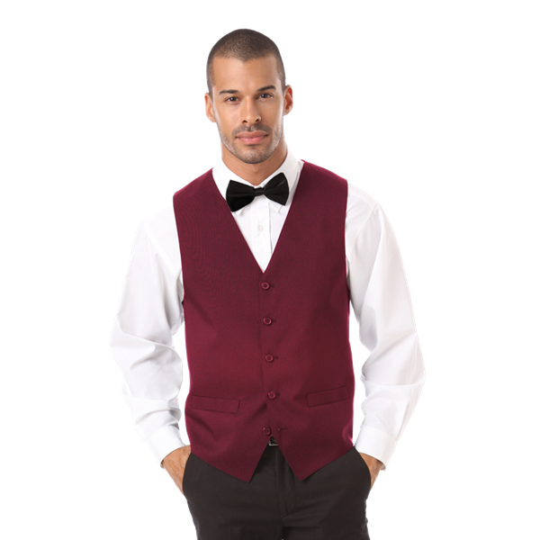 MENS TEFLON TWILL VEST  -  BURGUNDY 2 EXTRA LARGE SOLID