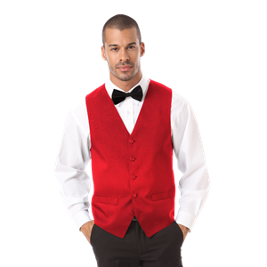 MENS TEFLON TWILL VEST  -  RED 2 EXTRA LARGE SOLID