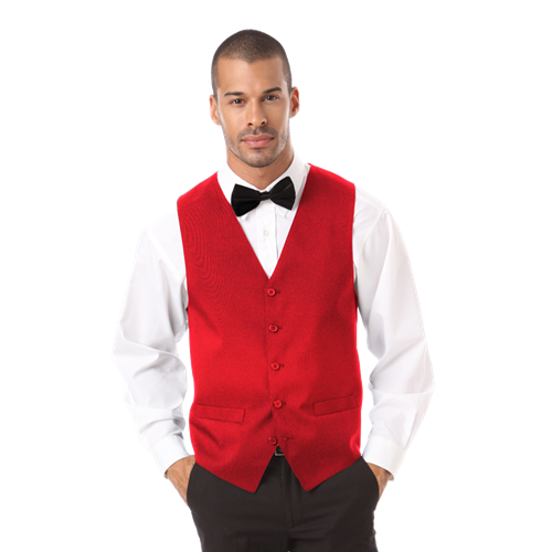 MENS TEFLON TWILL VEST  -  RED MEDIUM SOLID