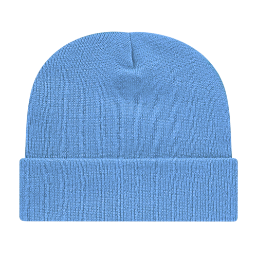 KNIT CAP WITH CUFF ADULT CAROLINA BLUE