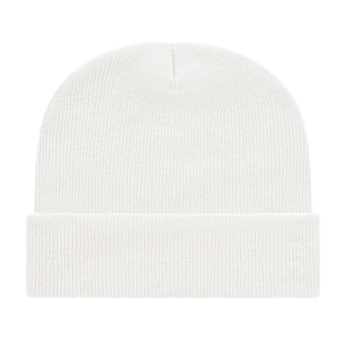 KNIT CAP WITH CUFF ADULT WHITE