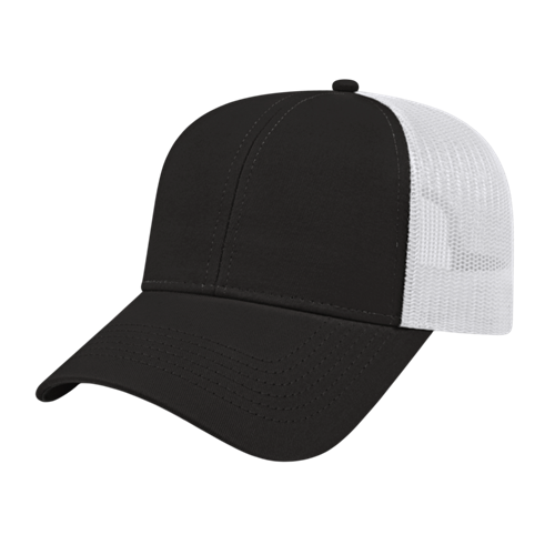 TWO-TONE TRUCKER MESH BACK CAP ADULT BLACK/WHITE