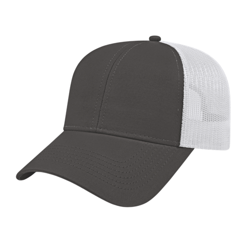 TWO-TONE TRUCKER MESH BACK CAP ADULT CHARCOAL/WHITE