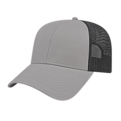 TWO-TONE TRUCKER MESH BACK CAP ADULT GRAY/BLACK