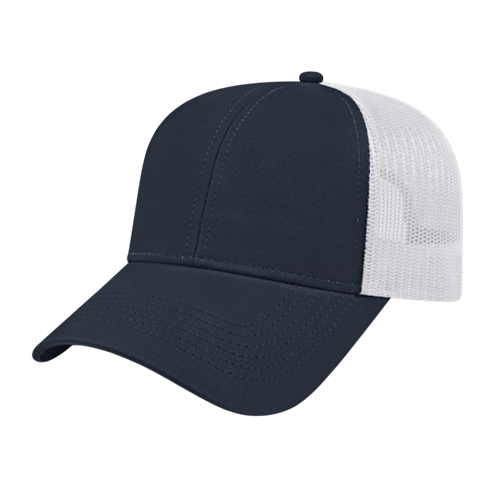 TWO-TONE TRUCKER MESH BACK CAP ADULT NAVY/WHITE