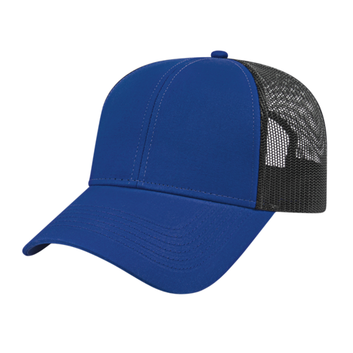 TWO-TONE TRUCKER MESH BACK CAP ADULT ROYAL/BLACK