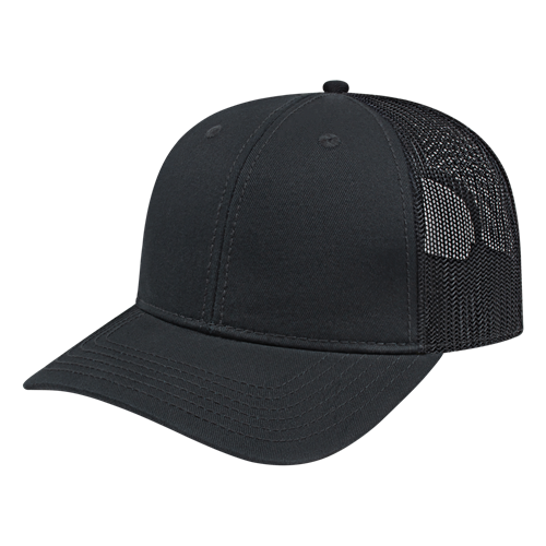 TRUCKER MESH BACK CAP ADULT BLACK/BLACK