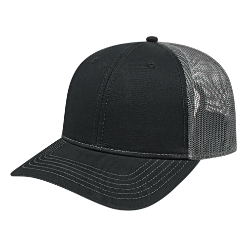 TRUCKER MESH BACK CAP ADULT BLACK/CHARCOAL