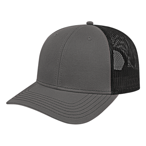 TRUCKER MESH BACK CAP ADULT CHARCOAL/BLACK