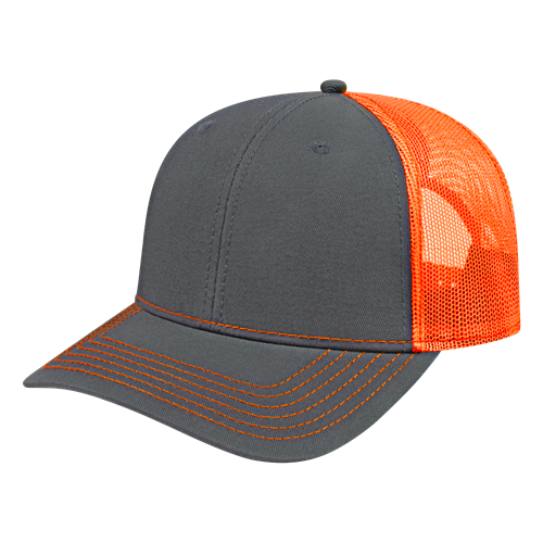 TRUCKER MESH BACK CAP ADULT CHARCOAL/BLAZE