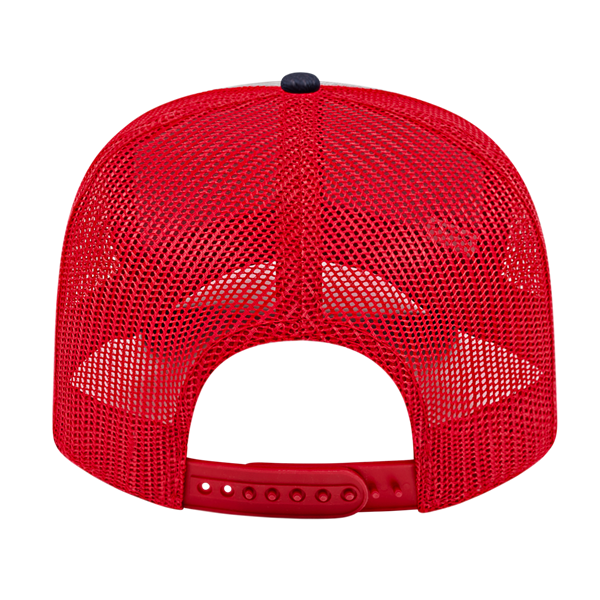 TRUCKER MESH BACK CAP ADULT GRAY/NAVY/RED