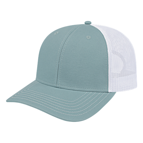 TRUCKER MESH BACK CAP ADULT SMOKE BLUE/WHITE