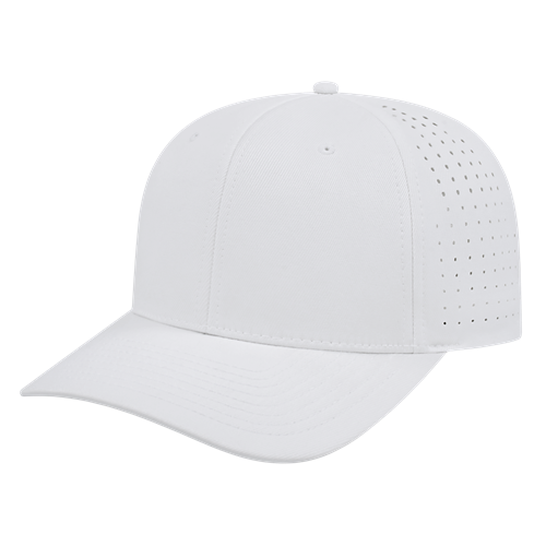 FLEXFIT 110® PERFORATED PERFORMANCE SNAP BACK CAP ADULT WHITE