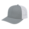 POLY/COTTON TRUCKER MESH BACK CAP ADULT HEATHER/WHITE