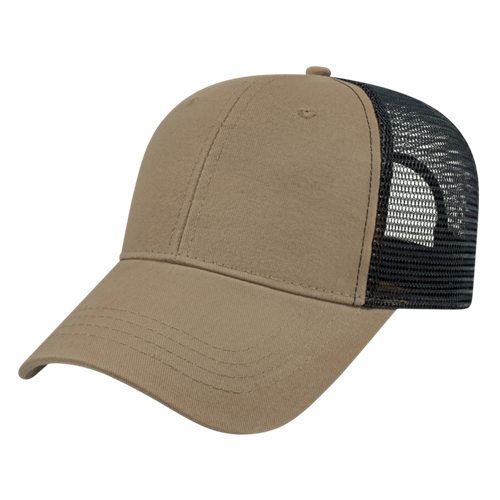 X-TRA VALUE TRUCKER MESH BACK CAP ADULT KHAKI/BLACK