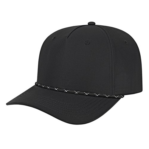 ATHLETIC ROPE CAP ADULT BLACK/BLACK/WHITE