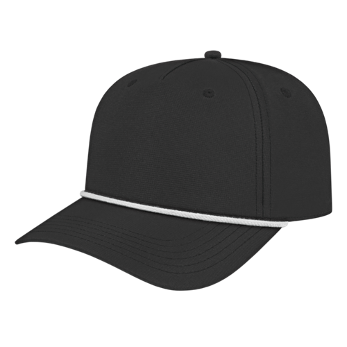 ATHLETIC ROPE CAP ADULT BLACK/WHITE