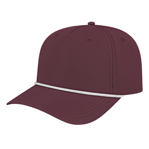 ATHLETIC ROPE CAP ADULT MERLOT/WHITE