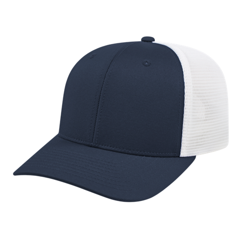 FLEXFIT 110® PREMIUM TRUCKER MESH BACK CAP ADULT NAVY/WHITE