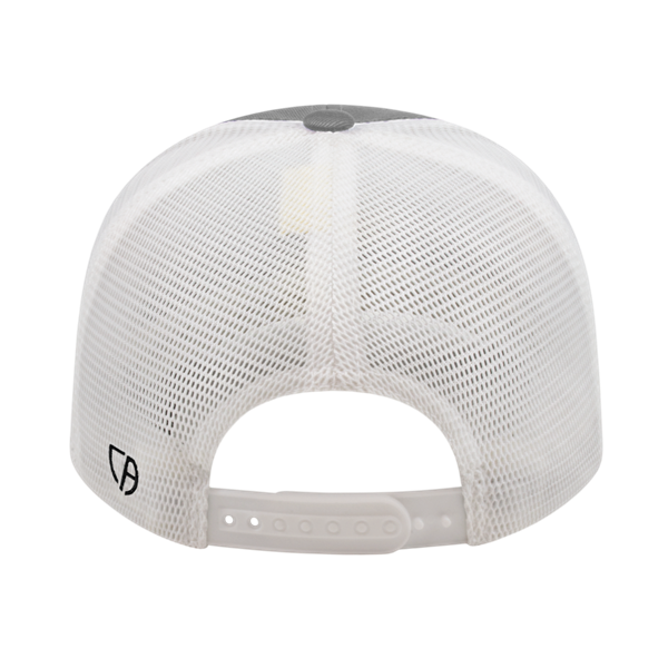 FLEXFIT 110® PREMIUM TRUCKER MESH BACK CAP ADULT SILVER/WHITE