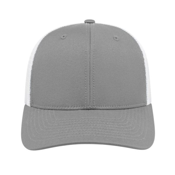 FLEXFIT 110® PREMIUM TRUCKER MESH BACK CAP ADULT SILVER/WHITE