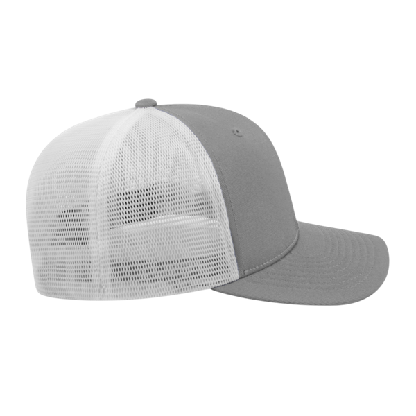 FLEXFIT 110® PREMIUM TRUCKER MESH BACK CAP ADULT SILVER/WHITE