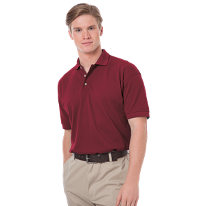MENS SHORT SLEEVE 100% COTTON PIQUE POLO  -  BURGUNDY 2 EXTRA LARGE SOLID