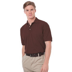 MENS SHORT SLEEVE 100% COTTON PIQUE POLO  -  CHOCOLATE 2 EXTRA LARGE SOLID