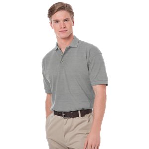 MENS SHORT SLEEVE 100% COTTON PIQUE POLO  -  GREY 2 EXTRA LARGE SOLID