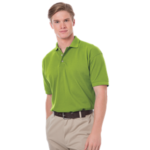 MENS SHORT SLEEVE 100% COTTON PIQUE POLO  -  KIWI 2 EXTRA LARGE SOLID