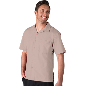 MENS SHORT SLEEVE SOLID CAMPSHIRT   -  NATURAL 2 EXTRA LARGE SOLID