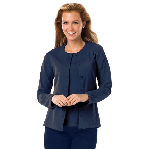 LADIES LONG SLEEVE CARDIGAN  -  NAVY EXTRA SMALL SOLID
