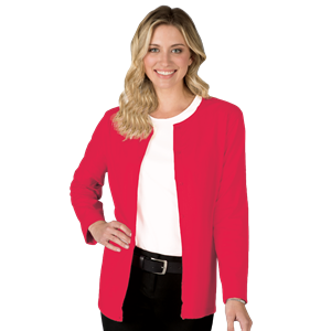 LADIES LONG SLEEVE CARDIGAN  -  RED 2 EXTRA LARGE SOLID