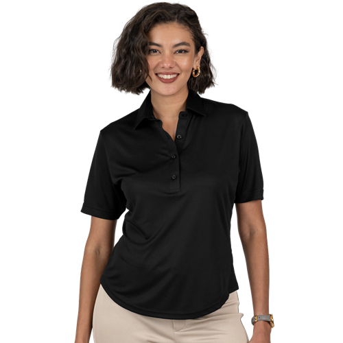 BONDED COLLAR POLO BLACK 2 EXTRA LARGE SOLID