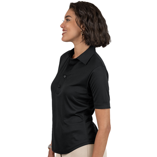 BONDED COLLAR POLO BLACK 2 EXTRA LARGE SOLID