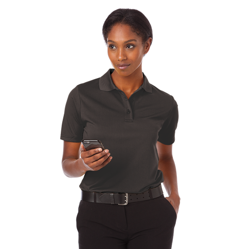 LADIES IL-50 POLO NO POCKET  -  BLACK 2 EXTRA LARGE SOLID