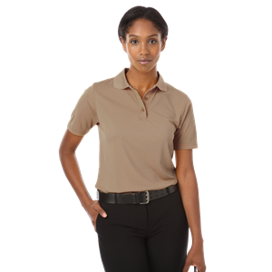 LADIES IL-50 POLO NO POCKET  -  TAN 2 EXTRA LARGE SOLID