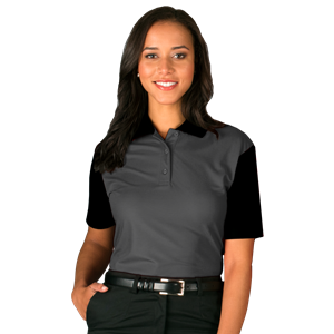 LADIES IL-50 COLOR BLOCK POLO  -  GRAPHITE 2 EXTRA LARGE SOLID
