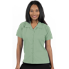 LADIES SHORT SLEEVE SOLID CAMPSHIRT 65/35 POLY/ COTTON  -  SAGE 2 EXTRA LARGE SOLID