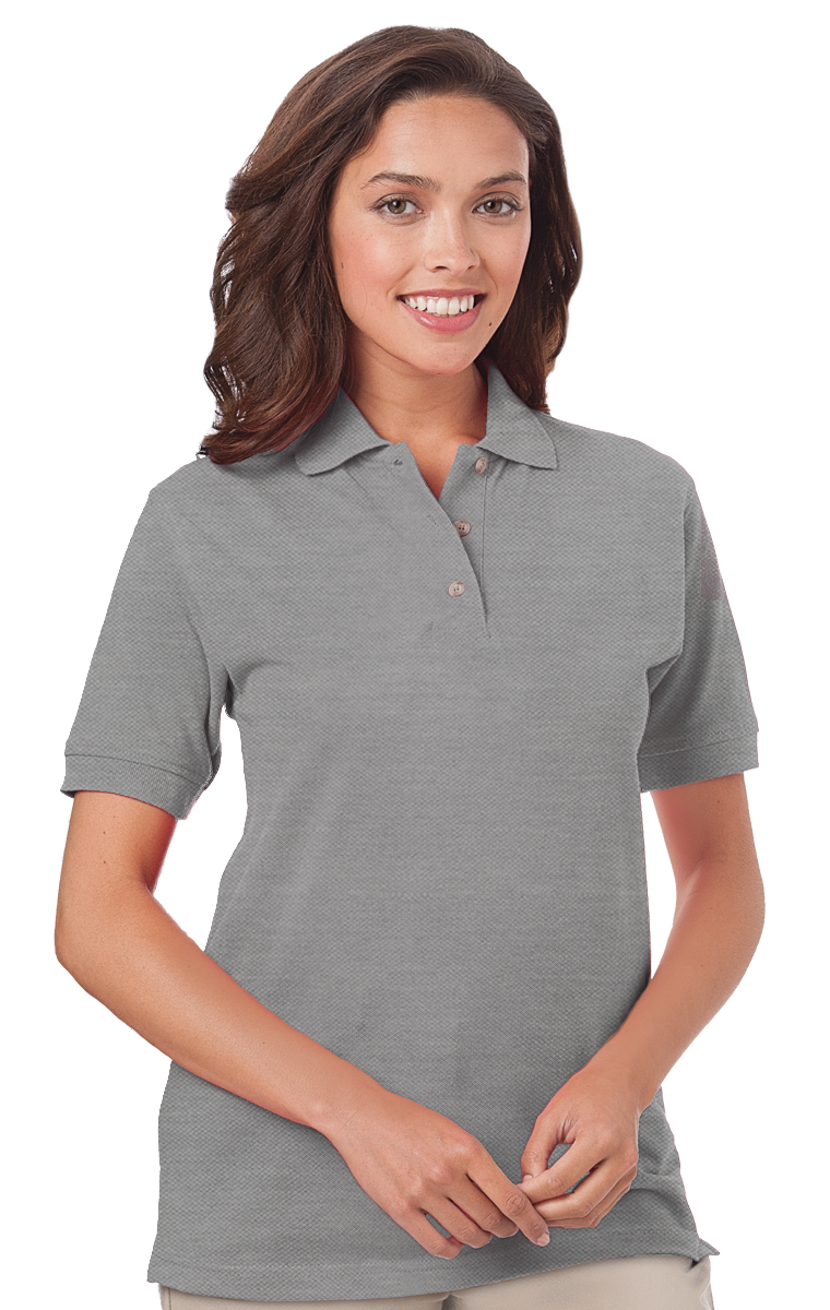 6201 GRE M SOLID BG6201 Ladies 100 Cotton Pique Polo 