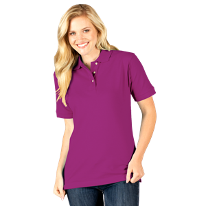 LADIES SHORT SLEEVE SUPERBLEND PIQUE  -  BERRY 2 EXTRA LARGE SOLID
