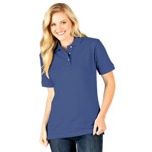 LADIES SHORT SLEEVE SUPERBLEND PIQUE  -  FRENCH BLUE 2 EXTRA LARGE SOLID