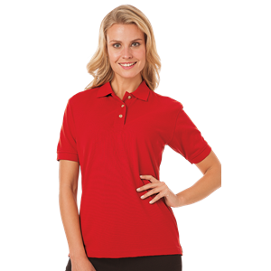 LADIES SHORT SLEEVE SUPERBLEND PIQUE  -  RED 2 EXTRA LARGE SOLID
