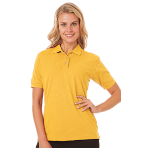 LADIES SHORT SLEEVE SUPERBLEND PIQUE  -  YELLOW 2 EXTRA LARGE SOLID
