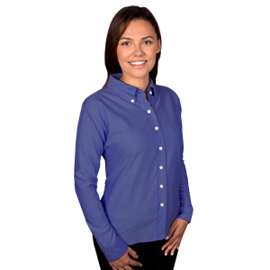 LADIES LONG SLEEVE OXFORD  -  FRENCH BLUE 2 EXTRA LARGE SOLID