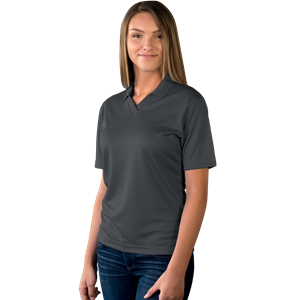 LADIES SOLID WICKING V-NECK  -  GRAPHITE 2 EXTRA LARGE SOLID