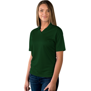 LADIES SOLID WICKING V-NECK  -  HUNTER 2 EXTRA LARGE SOLID