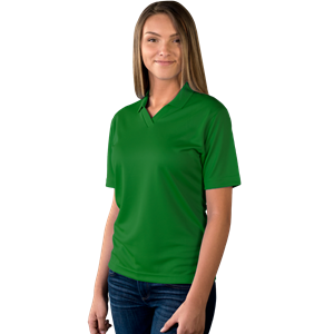 LADIES SOLID WICKING V-NECK  -  KELLY 2 EXTRA LARGE SOLID